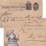 USA - 1 C. Ganzsachenkarte+Zusatz New York - Chemnitz 1894 Illustration !