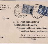 Kolumbien - 8 C. Freimarke + 30 C. Scadta Brief Medellin - Leverkusen 1929
