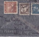 Chile - 6 P. u.a. Flugpost Luftpostbrief Santiago - Köln 1947 brit. Zensur
