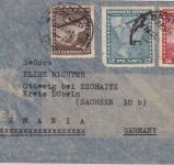 Chile - 5 P. u.a. Flugpost Luftpostbrief Santiago - Ottewig 1948 brit. Zensur