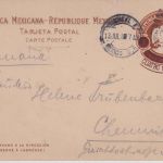Mexiko - 4/3 C. Ganzsachenkarte/Überdruck Mexico City - Chemnitz 1908