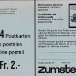 Schweiz - 40+10 Rp. Ganzsachenkarte Heftchen m. 4 Stück ungebraucht 1984