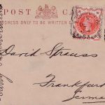 England - 1/2 P. Ganzsachenkarte + Zusatz London - Frankfurt a/M 1894