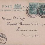 England - 1/2 P. Ganzsachenkarte + Zusatz i.d. SCHWEIZ Ealing - Luzern 1902