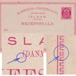 Island - 10 Ö. Ziffer Ganzsachenkarte "Rahmenfehler" ungebraucht 1880