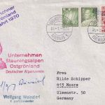 Grönland - Münchner Grönlandfahrt 1970 Brief OU W. Weinzierl (Exp.leiter)
