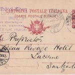 Italien - Arona Locarno Bahnpost 10 C. Ganzsachenkarte i.d. SCHWEIZ Palanza 1903