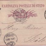 Italien - 0,10 L. Ziffer Ganzsachenkarte + Zusatz i.d. SCHWEIZ Milano Basel 1878