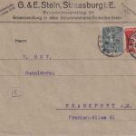 Frankreich - 10+15 C. Säerin Zensurbrief Strassburg - Frankfurt a/M. 23.10.19