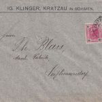 Österreich - 10 H. F.-Joseph Brief Kratzau - Seifhennersdorf 18906 Vignette