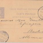 Portugal - 20 R. Carlos I. Ganzsachenkarte Carcavellos - Efringen-Kirchen 1907