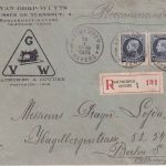 Belgien - 2x50 C. Albert I. illustr. Firmen-Einschreibebrief Antwerpen 1924