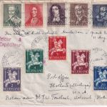 Belgien - 1,75 Fr. Schriftsteller ua Einschreibebrief n. HOLLAND St. Gilles 1953