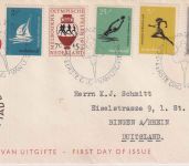 Niederlande - Olympiade Melbourne Satz Schmuck-FDC s'Gravenhage 27.8.1956