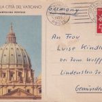 Vatikan - 35 L. Bildganzsache (Kuppel Petersdom) Citta del Vatican Gemünden 1955