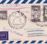Polen - Lufthansa Firstflight Warschau Frankfurt a/M. 1971 Flugpostkarte