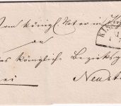 Bayern - 3 Kr. Wappen geschn. Brief oMR 248 HKS Kissingen 1/7 (1867)