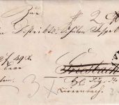 Bayern - Vilshofen 6/4 (1851) HKS Fahrpost Geldsendung n. Griesbach Weiterltg.