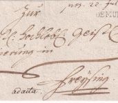 Bayern - De Munic L1 portofreier Brief n. Freising - Präs.Verm. 1799