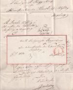 Bayern - Weissenhorn 11/7 roter HKS Portobrief Roggenburg - Augsburg 1849