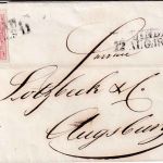 Bayern - 3 Kr. Wappen geschn. Brief L2 Lindau 12. AUG 1869 n. Augsburg