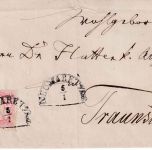 Bayern - 3 Kr. Wappen gez. Brief HKS Neumarkt a/Rott 5/1 1872 n. Traunstein