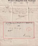 Bayern - Würzburg 3/7 roter HKS Dienstbrief n. Euerdorf 1842