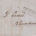 Bayern - 3 Kr. Quadrat blau Randstück Brief oMR 325 Ra2 München 28. APR 60