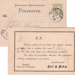 Bayern - 3 Pfg. Wappen Wz. 3 /Drucksachenkarte/Vertreteravis Nürnberg 1885