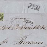 Bayern - 9 Kr. Quadrat grün Brief gMR 211 L2 Hof B.E. 15. OCT n. Bremen (1858)