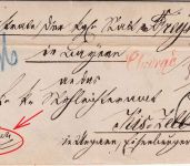 Bayern - 3 Kr. Wappen geschn. Chargebrief n. UNGARN oMR 137 Freising (1869)