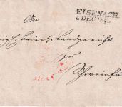 Thurn & Taxis/Bayern - Eisenach 4 DEC 1845 L2 Dienstbrief n. Schweinfurt