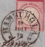 DR - 1 Gr. kl. Brustschild Brief n. UNGARN Hufeisen-Stpl. Hamburg 18. JULI 72