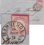 DR - 1 Gr. kl. Brustschild Brief n. UNGARN Hufeisen-Stpl. Hamburg 18. JULI 72