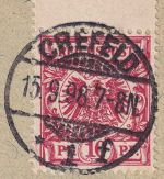 DR - 10 Pfg. K/A (Zwischenstegansatz) Brief Krefeld - Kaiserslautern 1896