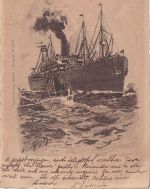 DR - Dt. Seepost Linie Hamburg New York II Karte 10 Pfg. Germania n. USA 1905