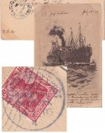 DR - Dt. Seepost Linie Hamburg New York II Karte 10 Pfg. Germania n. USA 1905