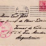 DR - 2x10 Pfg. Germania Zensurbrief n. ARGENTINIEN Leipzig - Cacheuta 6.6.15