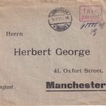 DR-Infla - Ludwigshafen Rh. 31.8.23 Taxe Percue Brief n. ENGLAND (Manchester)