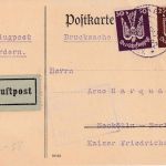 DR-Infla - 25+50 Pfg. Flugpost Luftpost-Drucksache Bremen - B.-Neukölln 23.9.22