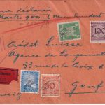 DR - 100 Pfg. Korbdeckel u.a. Wertbrief i.d. SCHWEIZ Ulm - Genf 1026