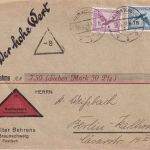 DR - 20+15 Pfg. Adler/Sockel Nachnahmebrief Braunschweig - Berlin 1931