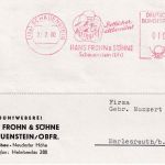 BRD - Schauenstein 1960 10 Pfg. AFS Frohn Bettwäsche Karte n. Marlesreuth
