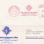 BRD - Hof (Saale) 1960 10 Pfg. AFS Brüggemann Textilmaschinen Firmenkarte