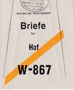 BRD - Leipzig/Nürnberg Bahnpost Zug 01407 Vorbundzettel f. W-867 Hof 1992