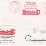 BRD - Hof 1958 10 Pfg. AFS Gebelein Schrei- u. Nähmaschinen Karte n. Marlesreuth