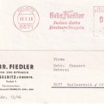 BRD - Selbitz 1965 10 Pfg. AFS Gebr. Fiedler Farben Lacke Karte n. Marlesreuth