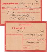 DR - Eilnachrichtenkarte Berlin-Pankow n. Oldenburg 7.3.44