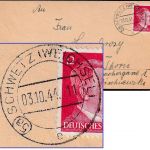 DR - (5a) Schwetz (Weichsel) 3.10.44 PLZ-Stempel Trauerbrief n. Thorn - selten !