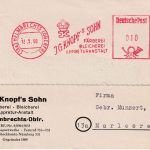 BRD - Helmbrechts 1950 10 Pfg. AFS Kopf's Sohn Färberei Firmenkarte